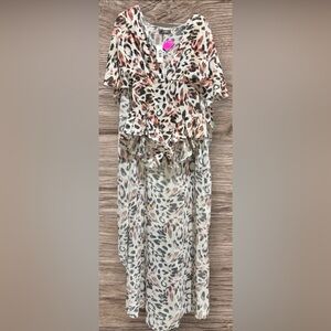 CBR Leopard Print Shorts Romper with Built In Cape Women’s Size Large